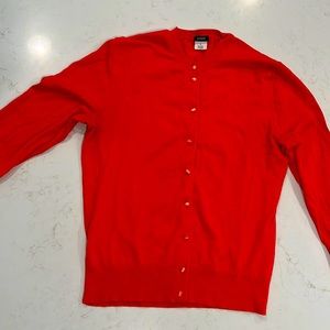 J crew orange cardigan sweater. Orange buttons. Barely worn. Medium.